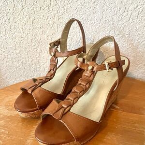 Liz Claiborne Tan Wedge Sandals